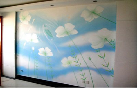 滨海画墙绘怎么画好白云的蓬松感？