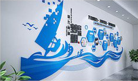 滨海海浪主题文化墙如何设计？