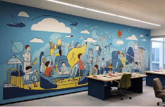 滨海办公室墙绘的特点。