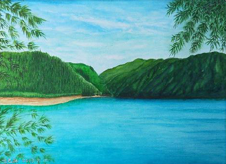 滨海在墙绘中，如何绘画绿水青山？