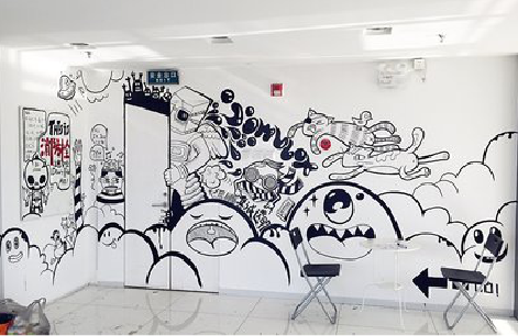 滨海手绘墙并非传统涂鸦。