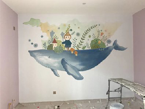 滨海手绘墙的特点及优势。